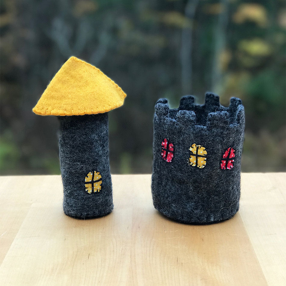 Fair trade felted castle handmade by women in Nepal.