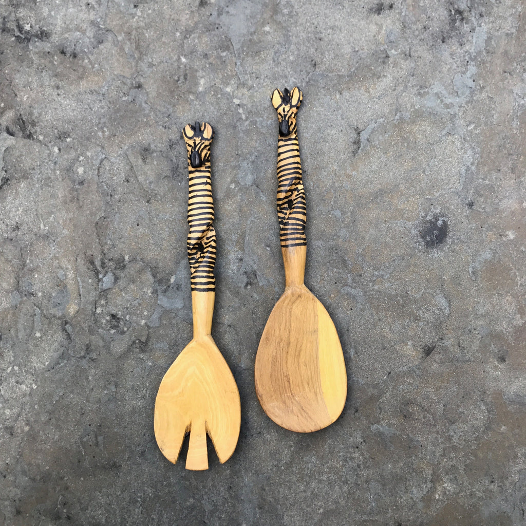 Twisted Zebra Salad Servers, Kenya